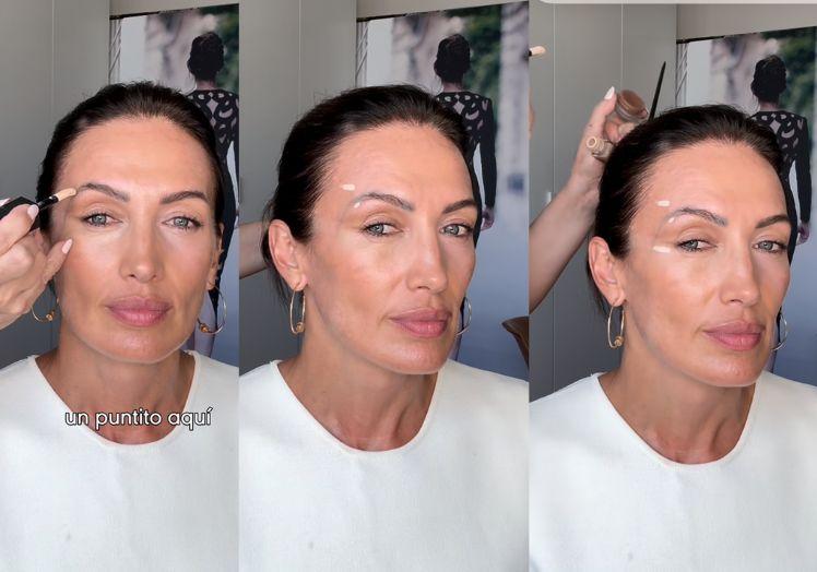 El corrector es el segundo paso de este maquillaje.